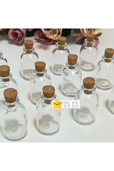 Aker Hediyelik Mantar Tıpalı Cam Şişe-25 Cc (50 Adet)