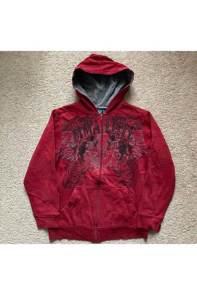 DEEFWEAR Hooded Zippered Double Skull Hoodie