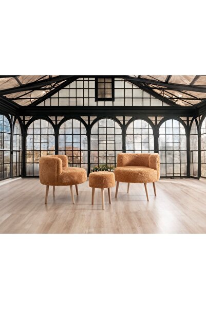 DEKOR MOBİLYACIM Çay Seti Ikili Koltuk Berjer Ve Puf Takımı 3 lü takım