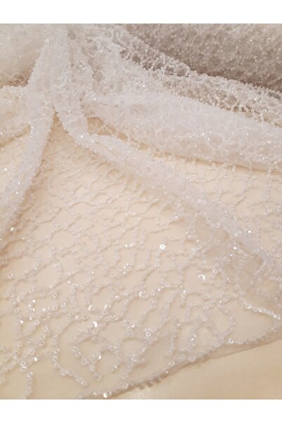 Safir Kumaş Petek Zırh Desen Yoğun Taş İşlemeli Dantel 3 Metre (Astarda  Dahil)