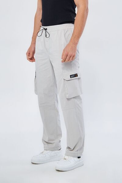 Mesfeno Чоловічі штани, еластична парашутна тканина, кишені-карго, прямий крій, еластична талія та штанини