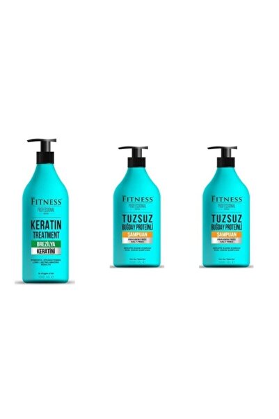 Fitness Professional Saç Düzleştirici Keratin Bakımı Ve 2 Tuzsuz Şampuan Seti...
