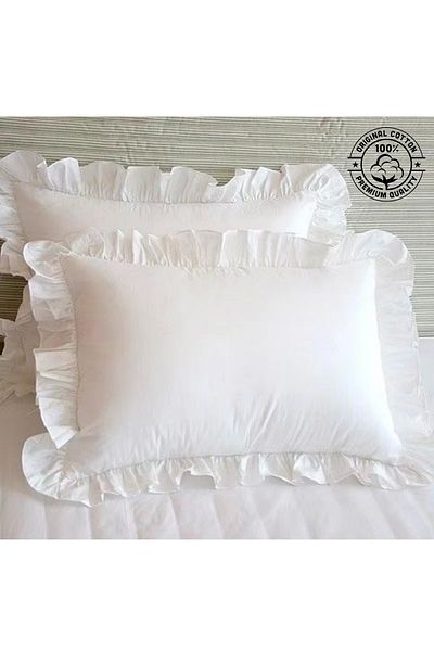 Jaju Baby 2 White Ruffle Pillow Cases - 70X50 cm