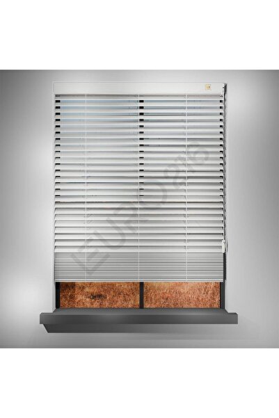 JaluziByEuro216 Redüktörlü / Zincirli Ahşap Jaluzi Perde 50 Mm %100 Ahşap Bey...