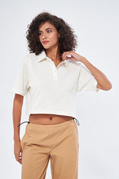 Mesfeno Γυναικείο μπλουζάκι με βασική εφαρμογή Oversize, 100% βαμβακερό Crop ...