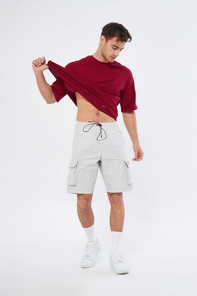 Mesfeno Men's Shorts, Lycra Parachute Fabric, Cargo Pocket, Regular Fit, Elastic Waist and String Stopper