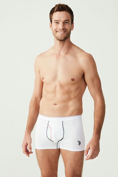 U.S. Polo Assn. Πόλο Ασν των ΗΠΑ. 80093 Ανδρικό Boxer 2 Pack-white&grimelange