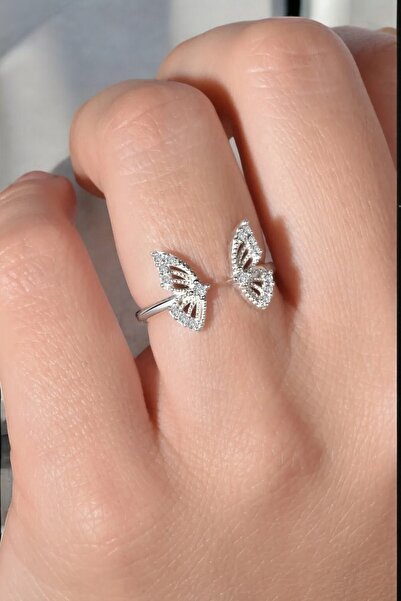 jelux silver Gümüş 925 Ayar Kelebek Model Ayarlanabilir Yüzük