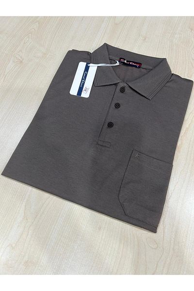 KEMAL EKİNCİ Men's Classic Quality Jacquard Collar and Pocket T-Shirt