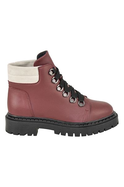 NOOSY Claret Red Women's Boots - Hook Detailed