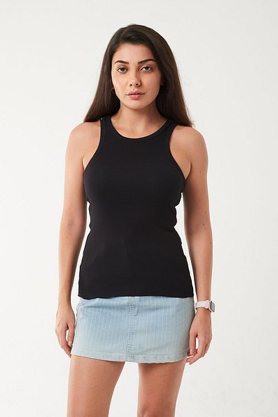 MURR Halter Collar Women's Sports Undershirt - Rib Strap, Cotton Modal, Performance and Sports