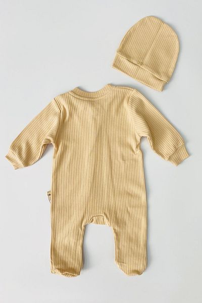 TUOBEBE Unisex Gazelle Printed 100% Cotton Corded Baby Jumpsuit