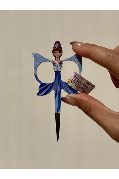 Hemline Girl's Blue Butterfly Scissors