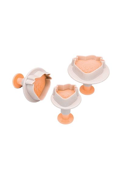 Sunplast Strawberry Cookie Mold Cookies - 3-Piece Pressed Sugar Dough Cutter