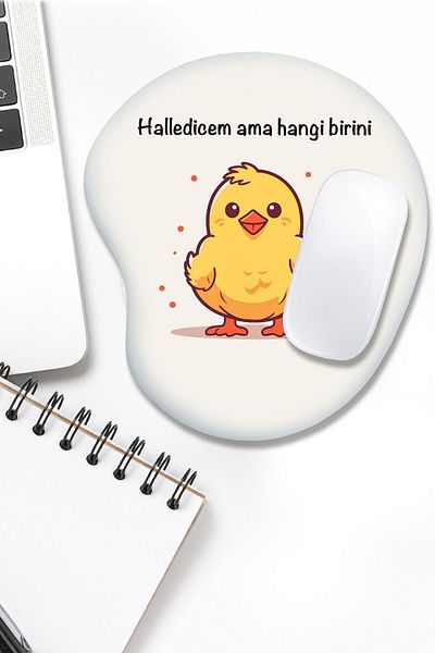 fafaatölye Mouse Pad Printed Chick with Wrist Support