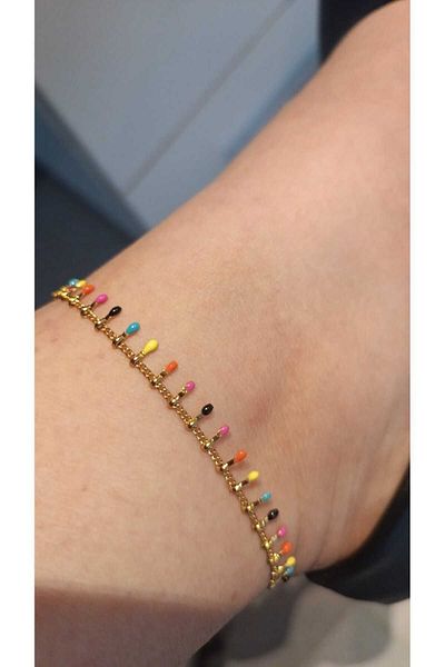 Ebijuteri Colorful Steel Bead - Swinging Model Anklet