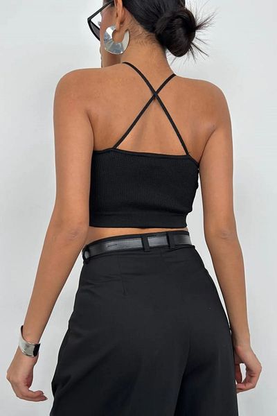 Secret Passion Lingerie New Season Γυναικεία Crop Μπλούζα - Λεπτομέρεια παραθύρου, Κοτλέ 24S50012