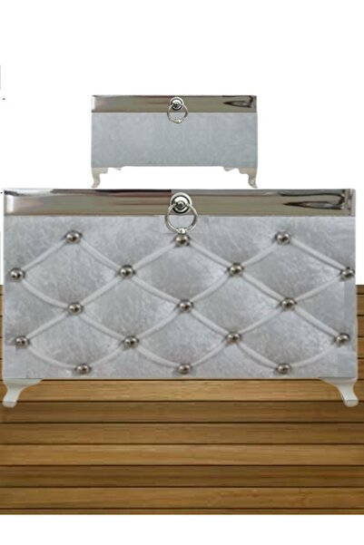 Sandık Dünyası Gelin Sandığı Damat Nişan Bohça Çeyiz Sandık 2li 0434