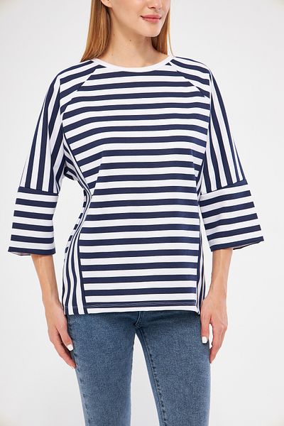 CrazyShopping Hanorac de damă cu mâneci raglan 3/4 în dungi
