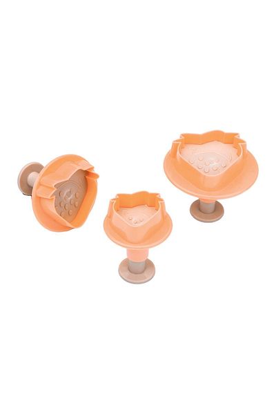 Sunplast Strawberry Cookie Mold Cookies - 3-Piece Pressed Sugar Dough Cutter