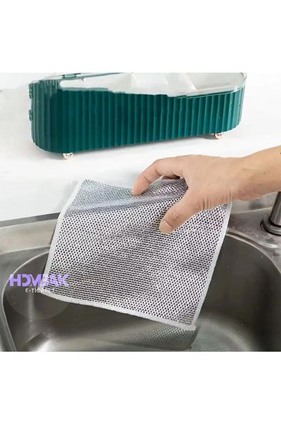 SAVORYHOME (1Pcs) Magic Inox Stainless Wire Dishcloth Dirt Rust Remover Magic Cleaning Cloth and Sponge