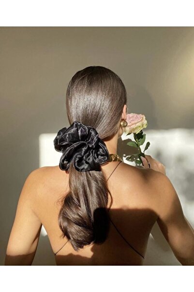 Q-İN Saten Büyük Scrunhie Lastik Saç Tokası