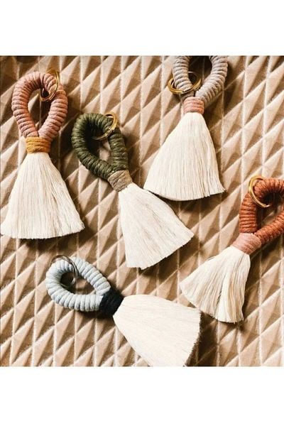 Sude Design 15 Pieces Macrame Keychain Ring Model - Gift, Wedding, Engagement, Promise, Souvenirs