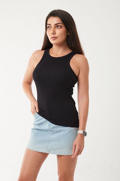 MURR Halter Collar Women's Sports Undershirt - Rib Strap, Cotton Modal, Performance and Sports