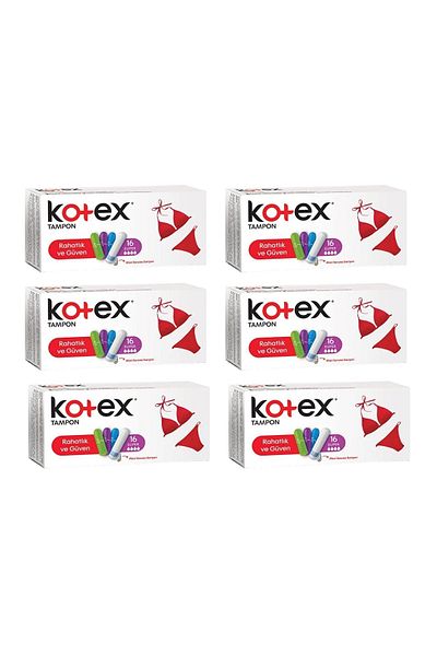 Kotex 6 عبوات سوبر 16 عبوة