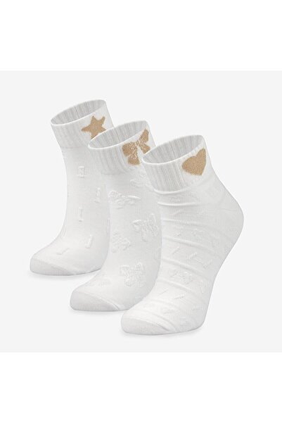 Bolero Чифт от 3 къси летни чорапи с блясък и бродерия