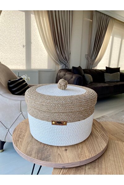 ASL CONCEPT سلة مغطاة من الخوص/الإكرو مقاس 19x30