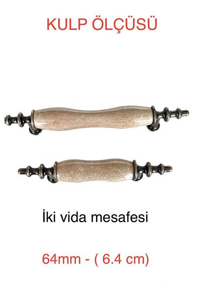Porcellana Perla مقبض أثاث معدني من البورسلين مقبض خزانة درج مطبخ مقبض أطفال - عتيق -Asos64mm-STK3158