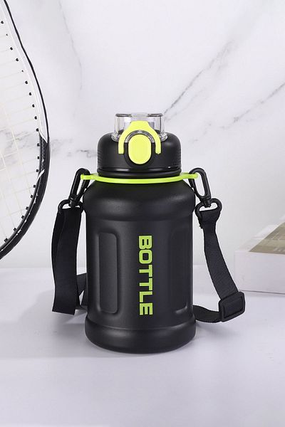 Weather Forecast Black 316 L Steel - 680 Ml Water Bottle with Strap and Straw Cin468sy