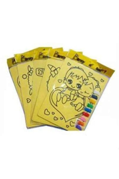 tüftürük 5 Ad. A4 Büyük Boy (kız) Kum Boyama Seti ( Kız 5 Model 1'er Ad.) 995611