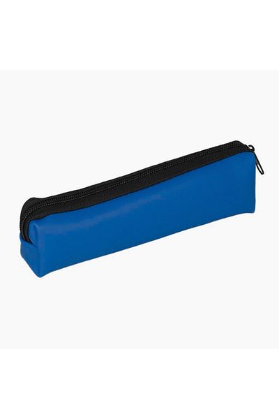 homeneeds Single Compartment Zippered Quality Faux Leather Sausage Pen Holder