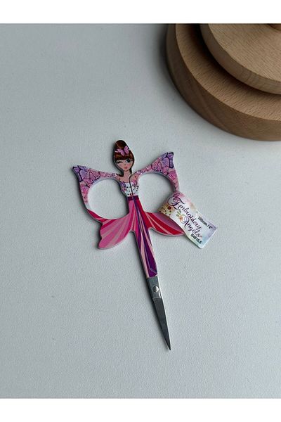 Hemline Pink Butterfly Design Girl's Scissors