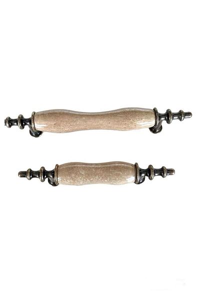 Porcellana Perla مقبض أثاث معدني من البورسلين مقبض خزانة درج مطبخ مقبض أطفال - عتيق -Asos64mm-STK3158