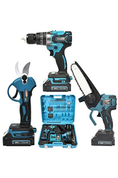 prohummer PH218 Akülü 3?lü Bahçe Seti Dal Budama, Testere ve Vidalama 58Vf