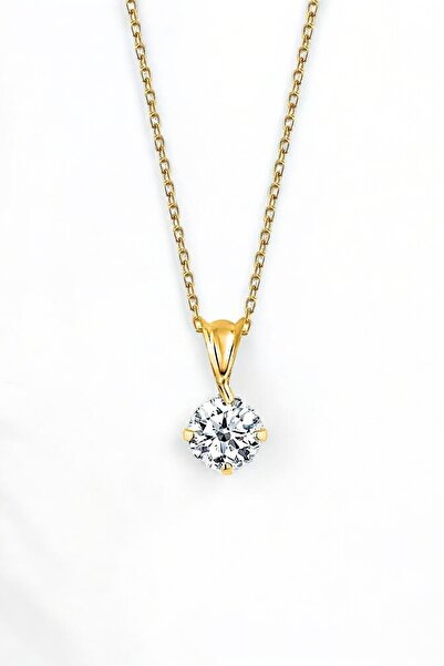 jelux silver Gümüş 925 Ayar 6 Mm Premium Star Kesim Zirkon Taşlı 45 Cm Gold K...