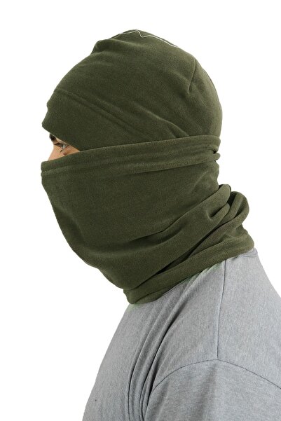 KORDAK Khaki 3-Piece Polar Beanie Neck Collar Glove Set