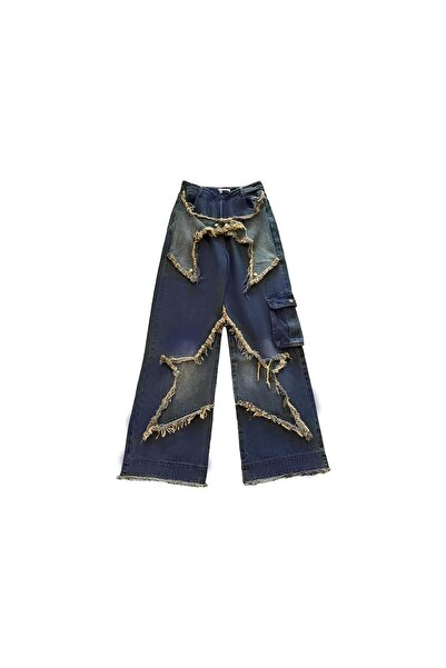 Touz Moda Παντελόνι Y2k Stars Patch με λεπτομέρεια που πλένεται