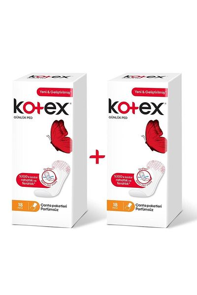Kotex Daily Pad Unperfumed 18 Pieces X 2 Pieces