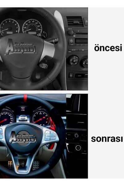Asegaraj Volkwagen Araçlara Uyumlu Dikmeli Direksiyon Kılıfı Alkantara Karbon Kırmızı Yüzüklü (38×10.5cm)