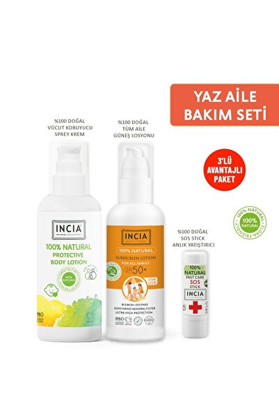 Incia %100 Doğal Yaz Aile Bakım Seti