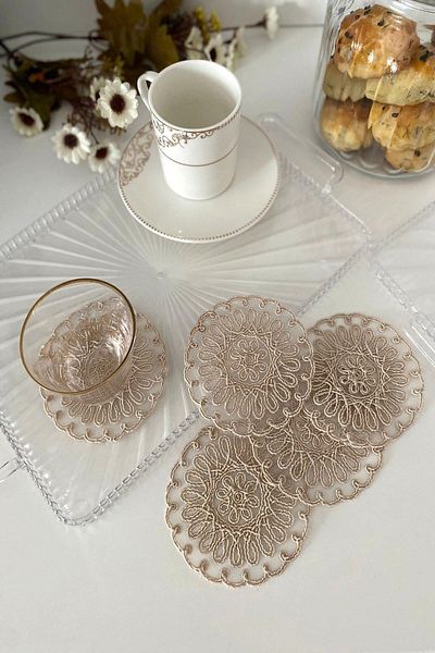 Emtory Home Μοντέλο Havana - 6 ποτήρια και χαρτοπετσέτες Cappuccino Cocktail, 8x8 cm