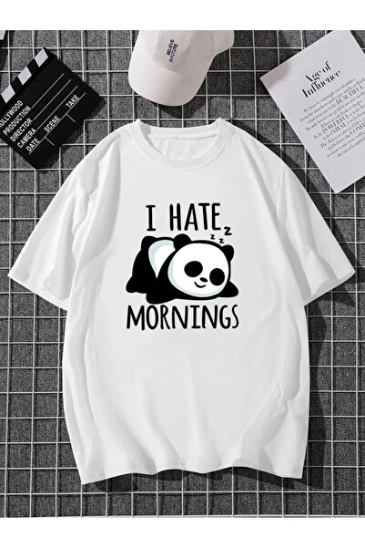 PALPİTO Μπλουζάκι Unisex Oversize με στάμπα λευκό Panda