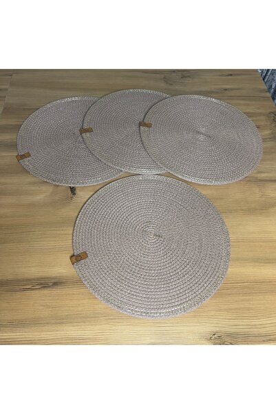 8 Ekim Tasarım Atölyesi طقم تقديم أمريكي مكون من 4 قطع - قاعدة أطباق مخيطة آليًا