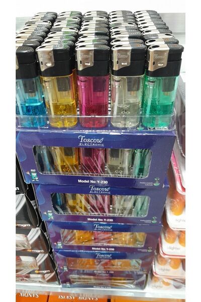 Toscow Toskow Manyetolu Çakmak 50 Li Şeffaf Cam Doldurulabilır