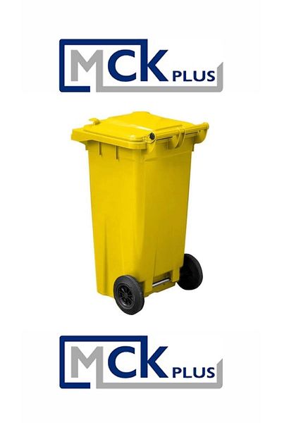 MCK Plus Recipient de gunoi din plastic MCK GALBEN Container de 120 litri - Material rezistent la căldură A+ - GALBEN