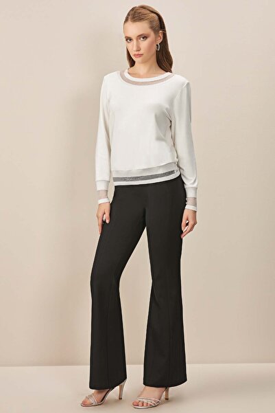 Guitar Geniş Paça Siyah Örme Pantolon